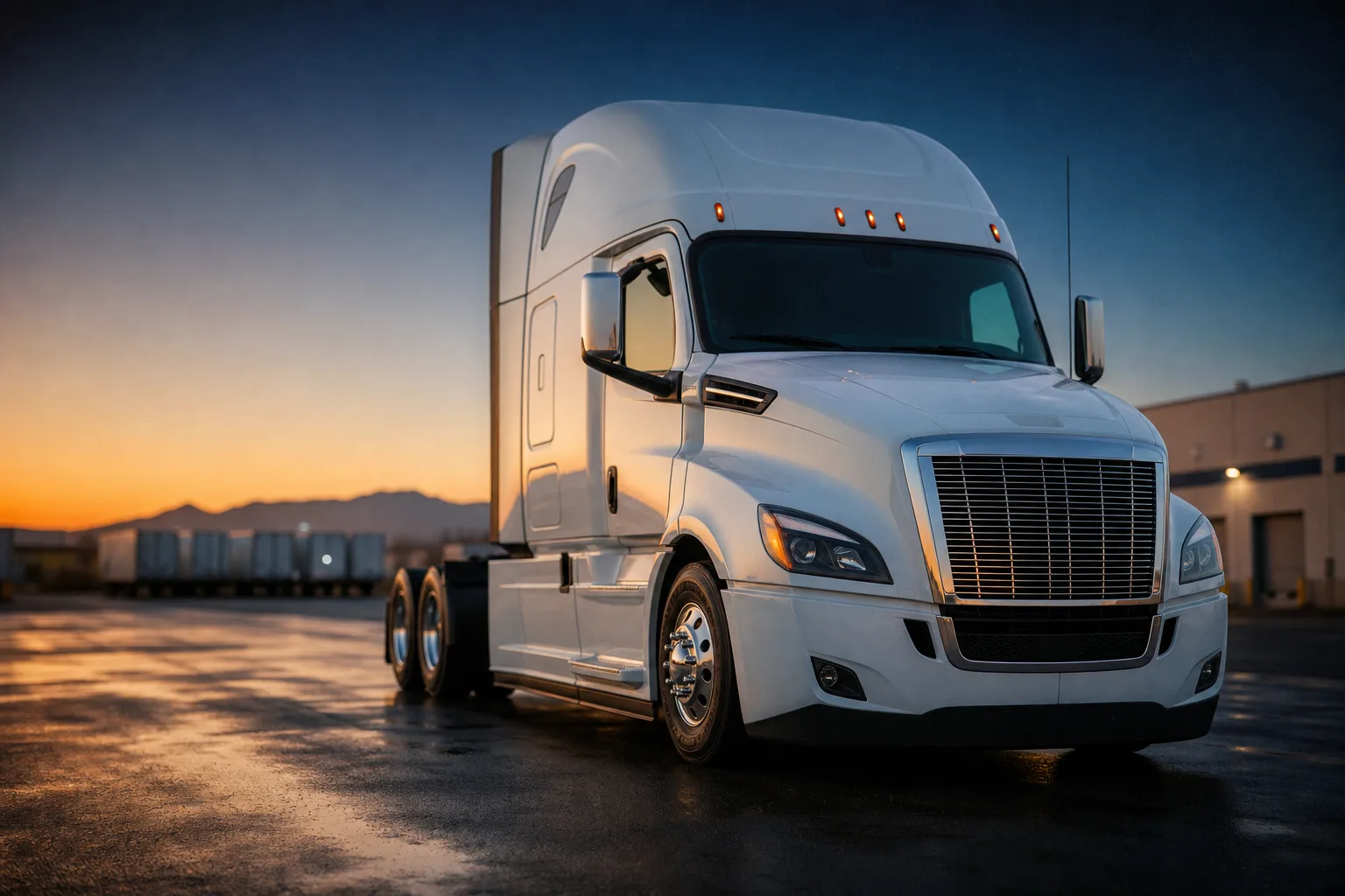 Veritor Group — clean American semi-truck at golden hour
